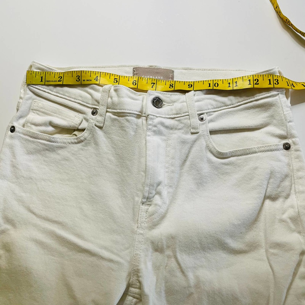Everlane Crop Kick Flare Raw Hem Jeans White 27 - Picture 7 of 10